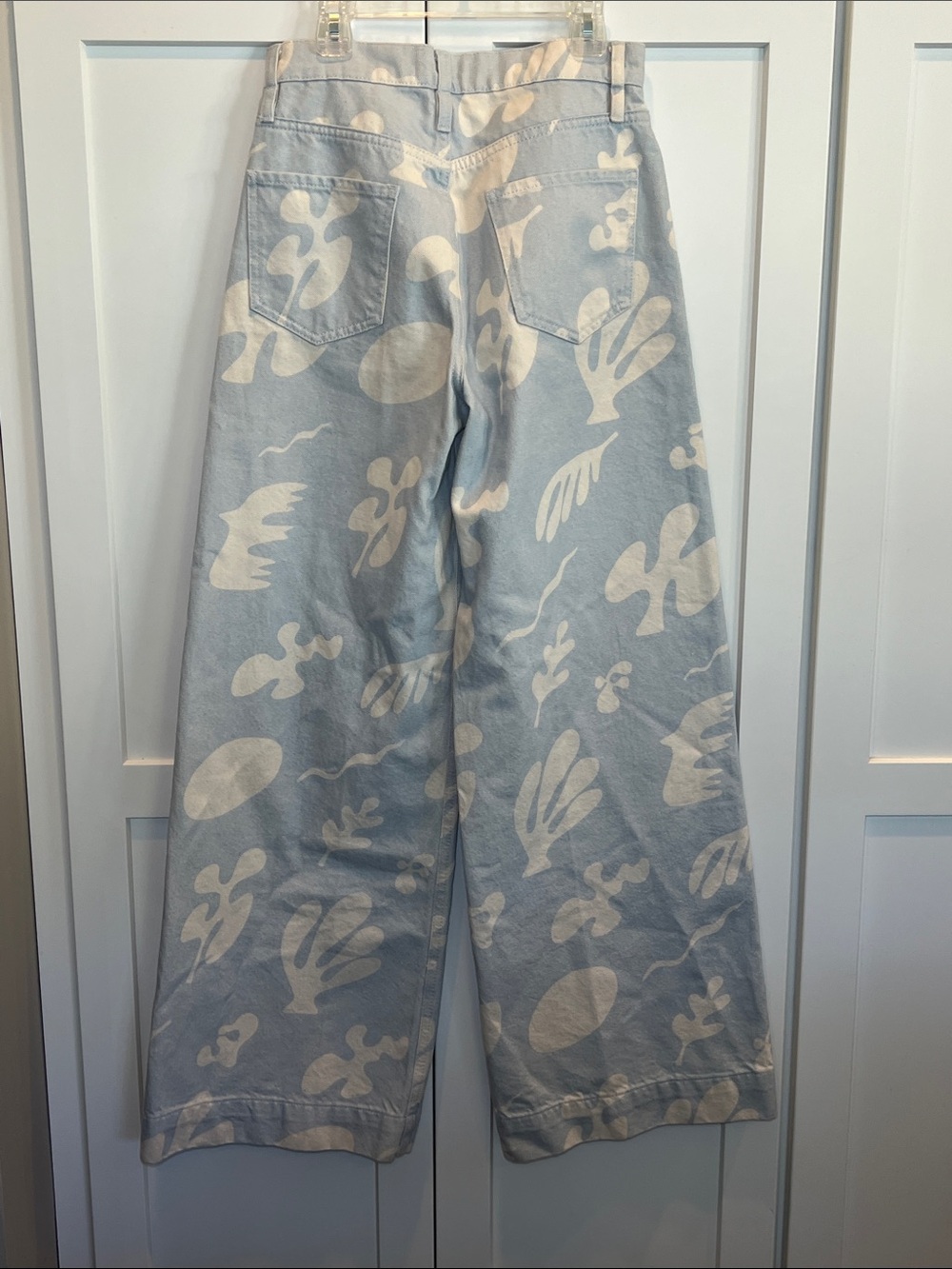 NWOT FRAME High Rise Baggy Wide Leg Jeans Tropical Chambray Abstract Size 25 - Picture 5 of 6